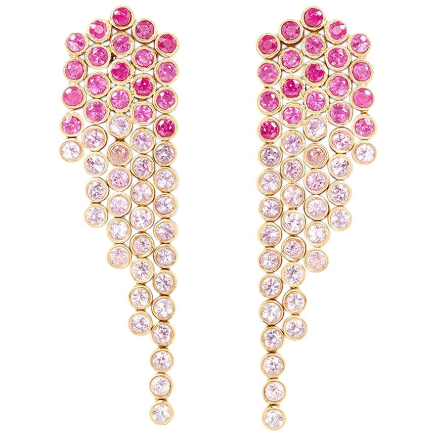 She Bee Pink Sapphire Fringe Earrings