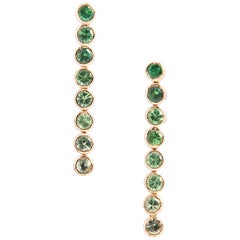 She Bee Sapphire and Tsavorite 8 Drop Earrings