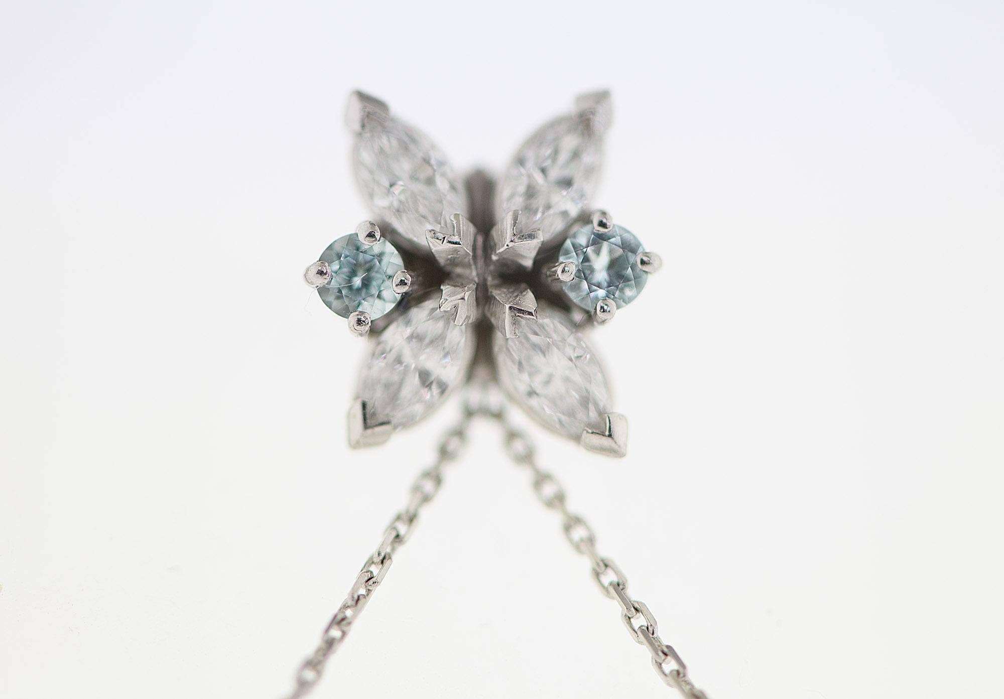 Taglio brillante “SHE !” Love Collection Earrings 18k White Gold, Brilliants & Paraïba Tourmaline in vendita