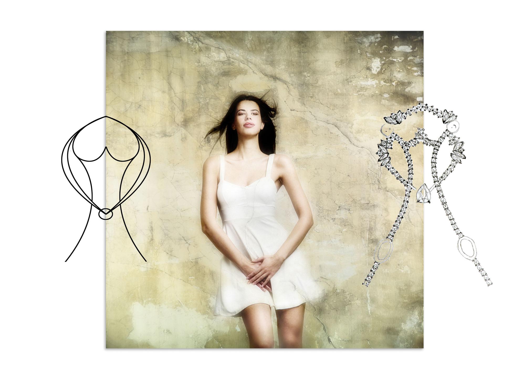 “SHE !” Love Collection Necklace 18k White Gold, Brilliants & Paraïba Tourmaline im Angebot 5