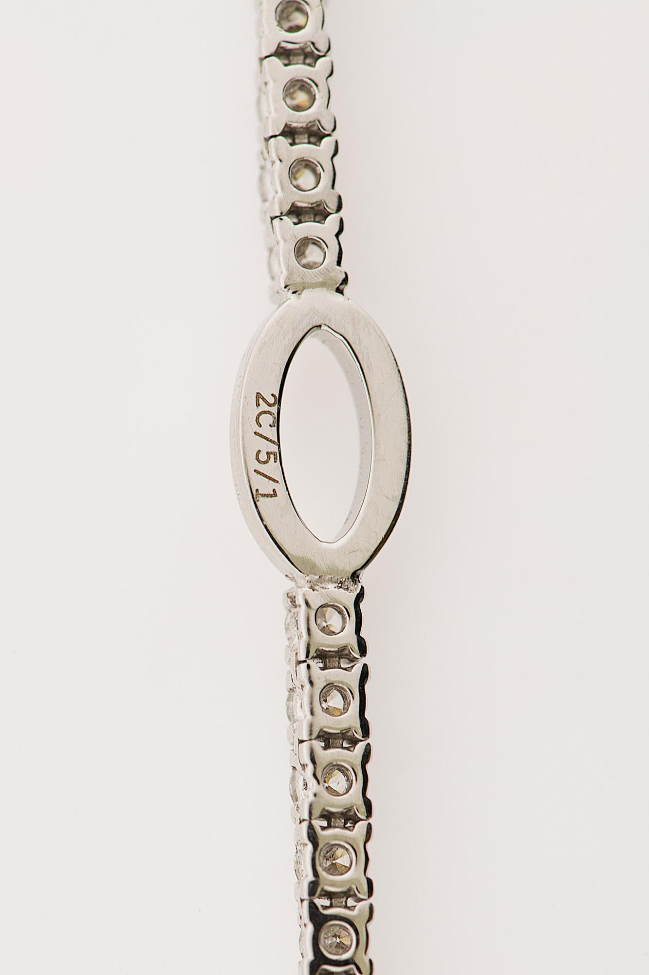 “SHE !” Love Collection Necklace 18k White Gold, Brilliants & Paraïba Tourmaline im Zustand „Neu“ im Angebot in CAPRINO VERONESE, Veneto