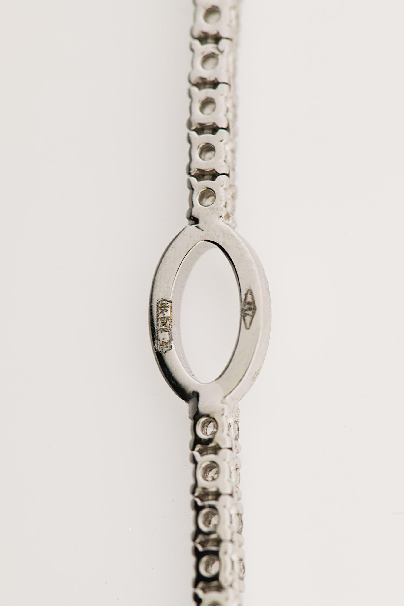 “SHE !” Love Collection Necklace 18k White Gold, Brilliants & Paraïba Tourmaline im Angebot 2