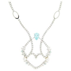 “SHE !” Love Collection Necklace 18k White Gold, Brilliants 
Paraïba Tourmaline