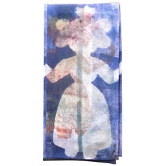 She Stands With Me, scarf, wearable art, blue, white, female, Native American