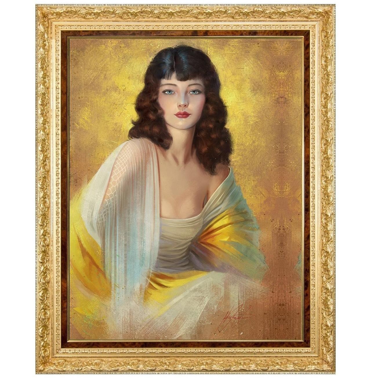 She, Who Must Be Obeyed, Hollywood Regency Painting, after Rolf Armstrong For Sale