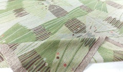 Tapis surdimensionné « Sheaf » à motifs géométriques, tissage plat moderne, gris clair, par Doris Leslie Blau