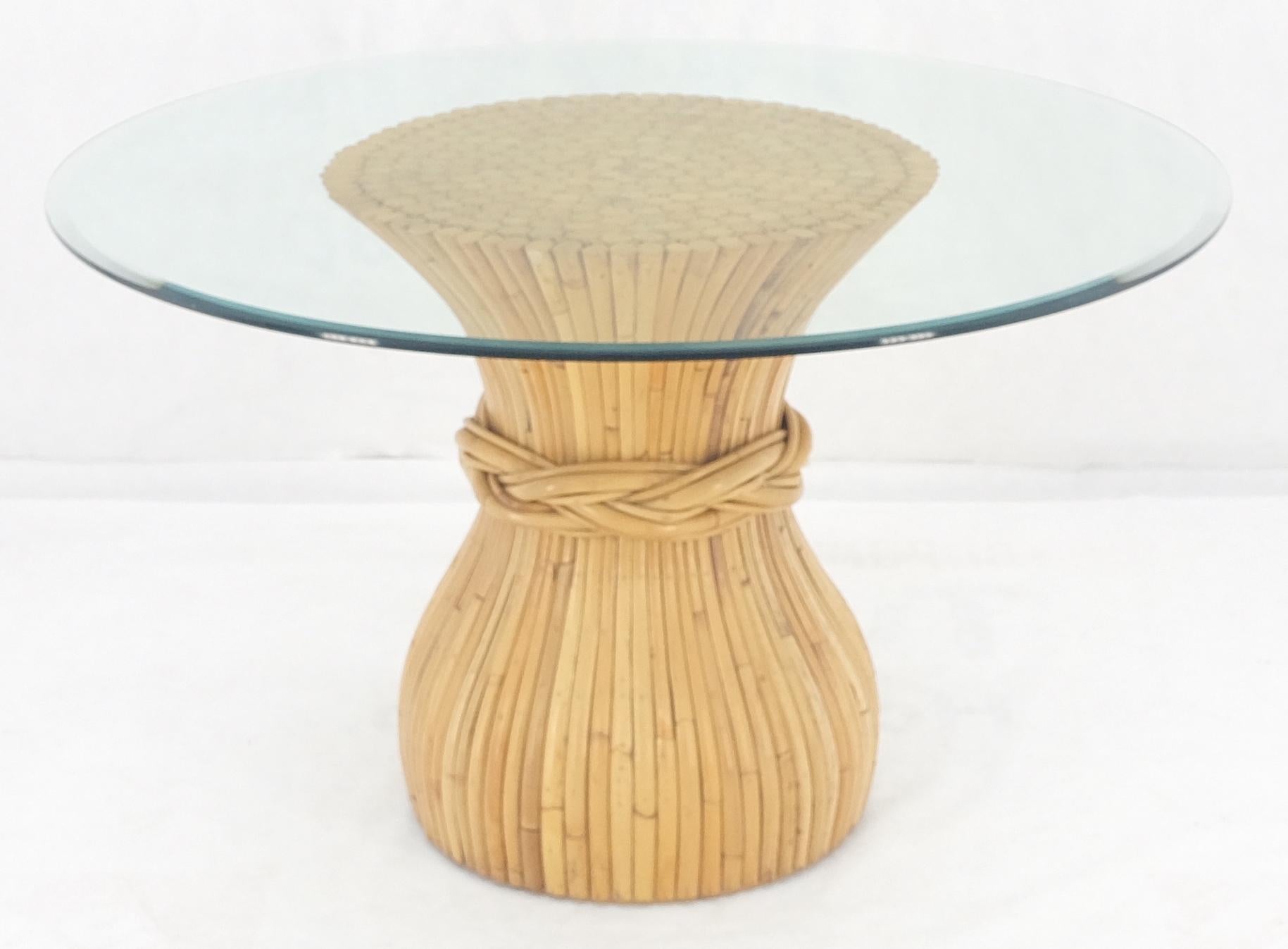 Table de salle à manger en bambou avec plateau en verre en forme d'oignon MINT en vente 6