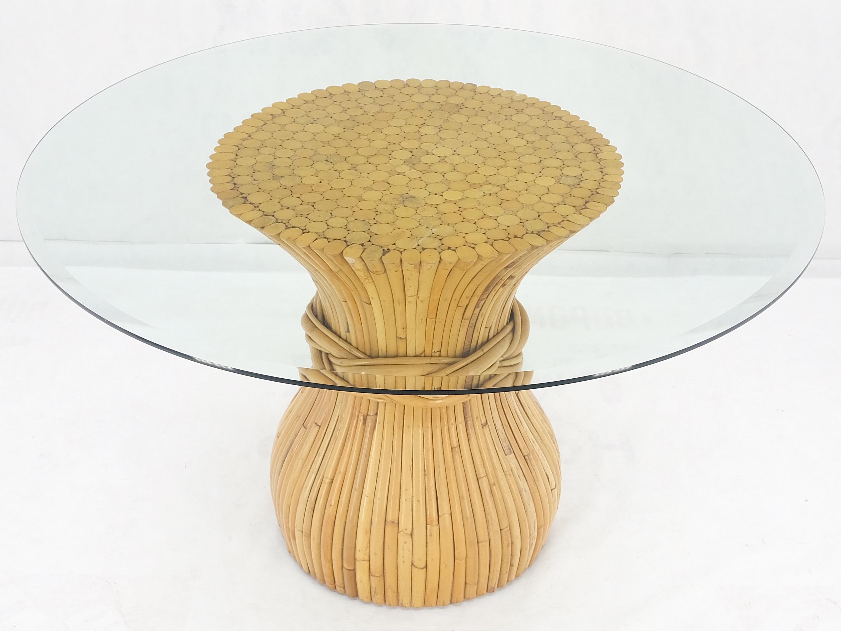 Table de salle à manger en bambou avec plateau en verre en forme d'oignon MINT en vente 7