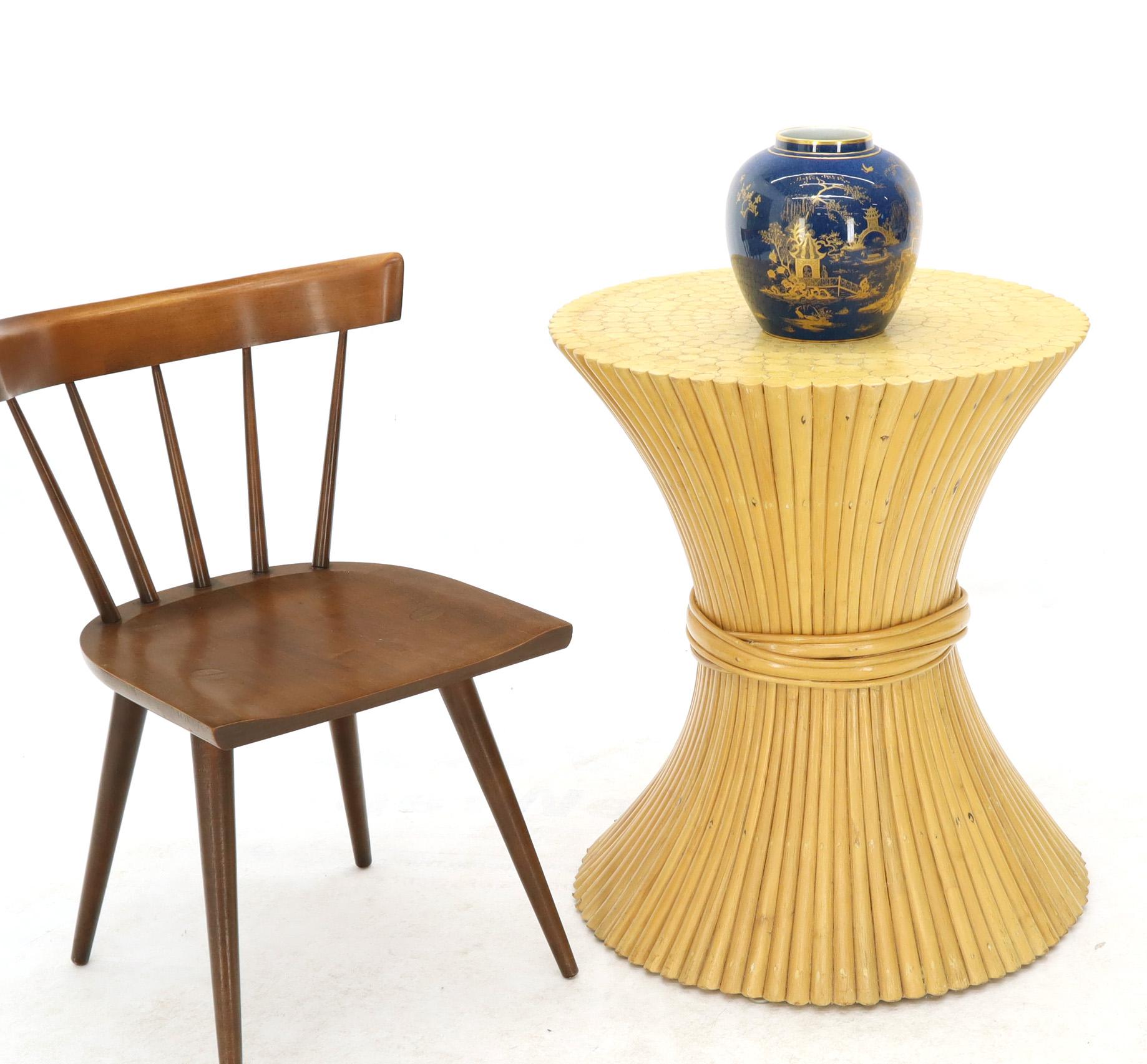 Mid-Century Modern sheaf of bamboo or wheat round dining table base. We offer a 48-54