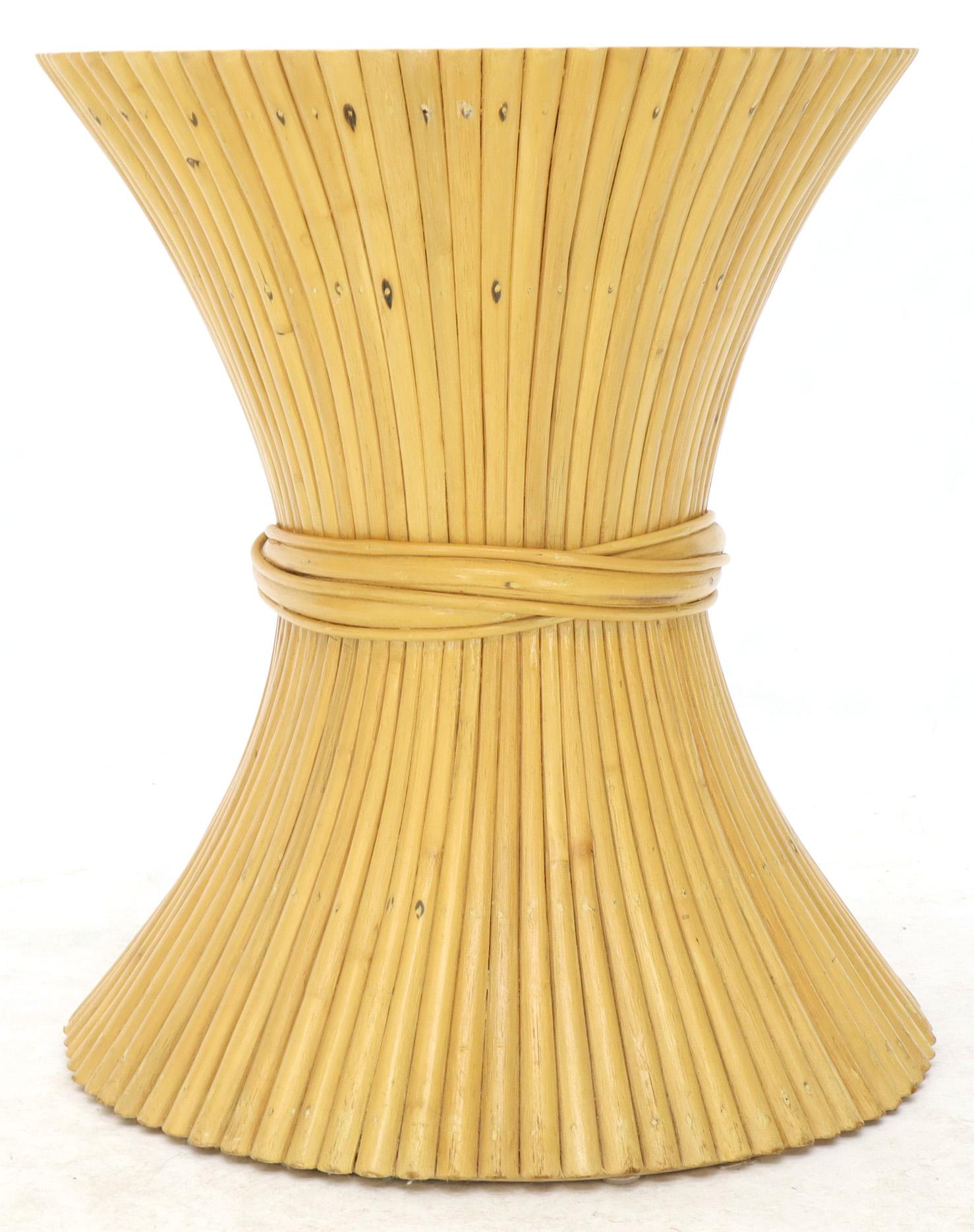 Sheaf of Bamboo Wheat Round Dining Table Base McGuire 1