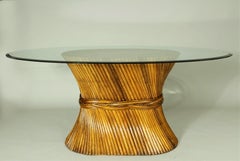 Sheaf of Wheat Bamboo Dining Table from McGuire, 1970s