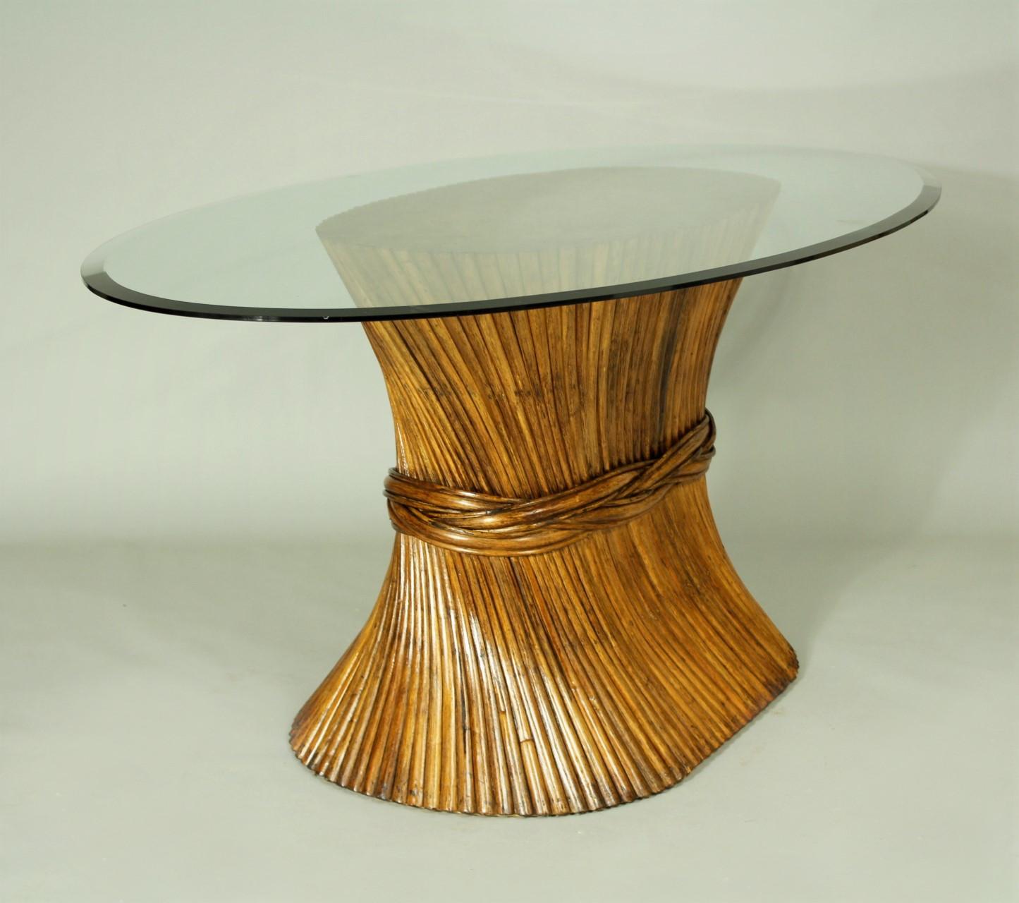 American Sheaf of Wheat Bamboo Dining Table from McGuire, 1970s For Sale
