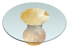 Sheaf of Wheat Bamboo Pedestal Dining Table by McGuire