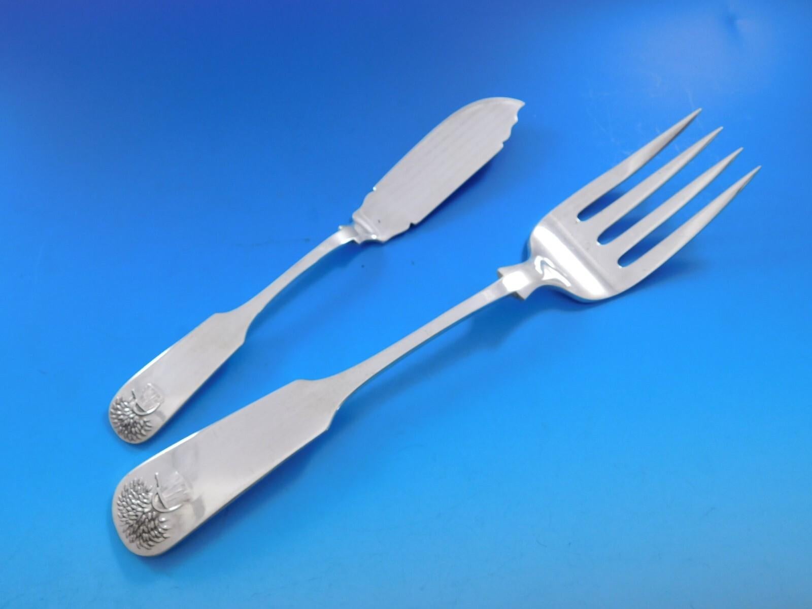 Américain Sheaf of Wheat by Durgin-Gorham Sterling Silver Flatware Service 91 pcs Dinner en vente