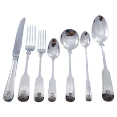 Sheaf of Wheat by Durgin-Gorham Sterling Silver Flatware Service 91 pcs Dinner