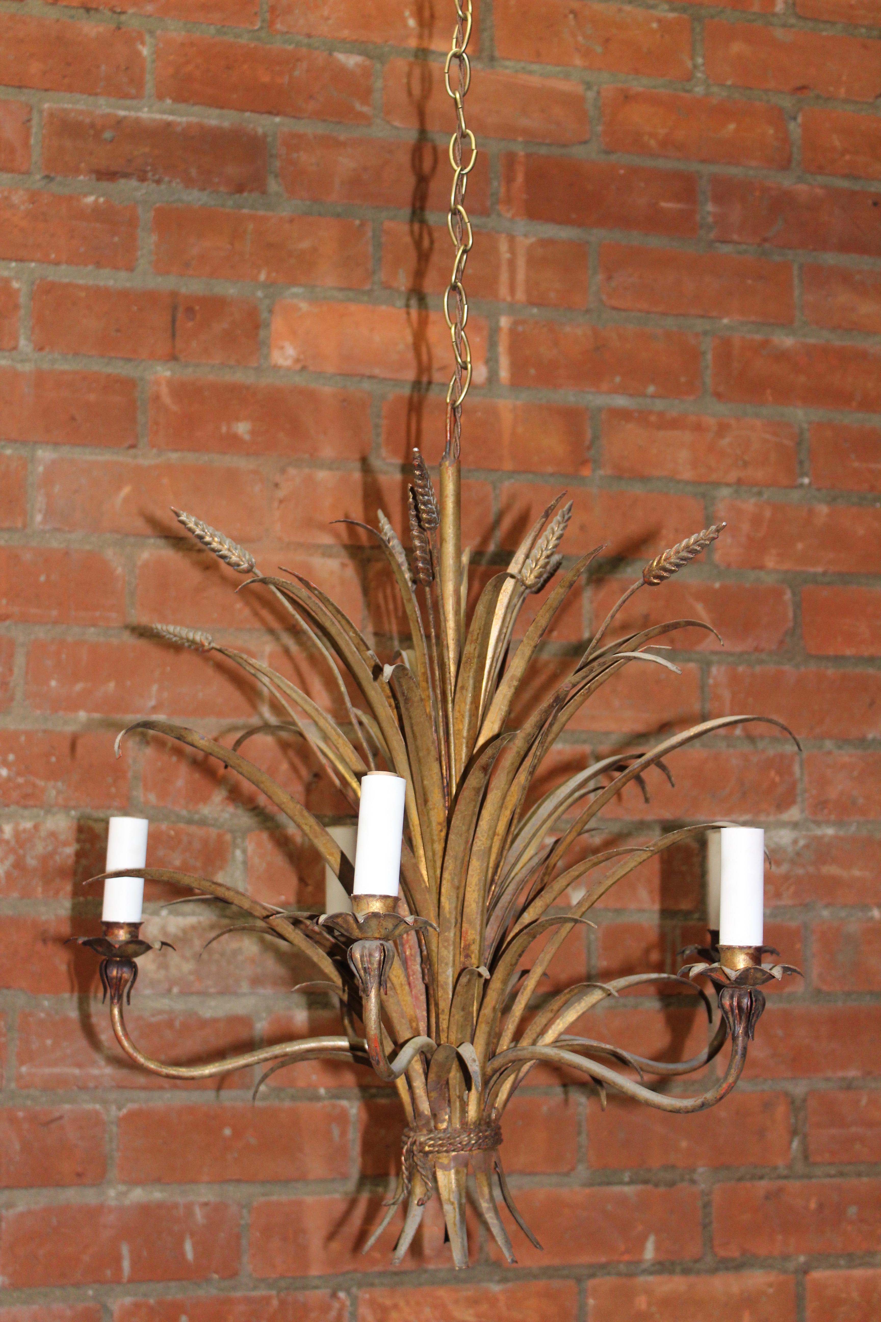 Painted Sheaf of Wheat Chandelier by Hans Kögl, Germany, 1960s