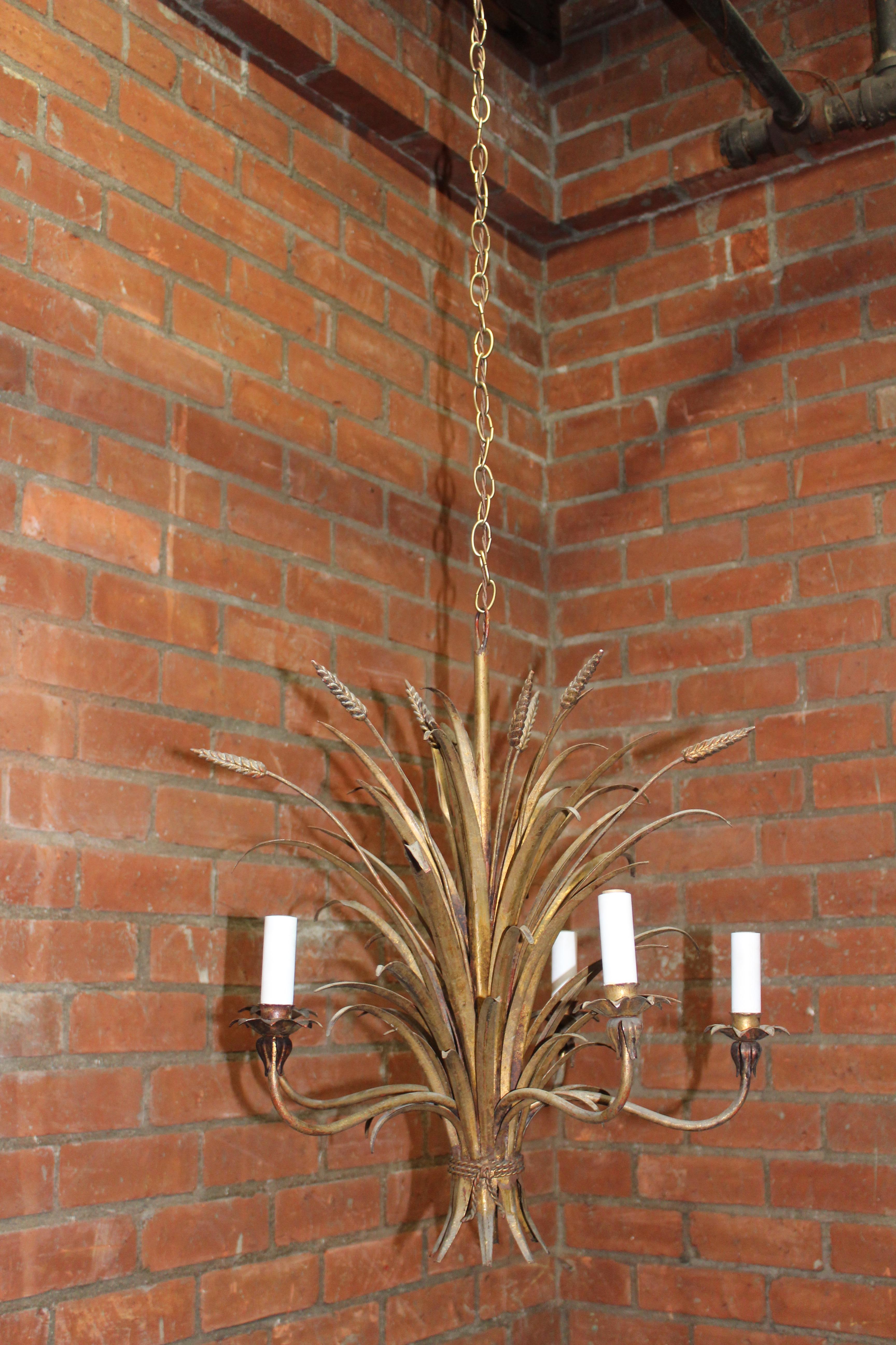 Sheaf of Wheat Chandelier by Hans Kögl, Germany, 1960s In Good Condition In Los Angeles, CA