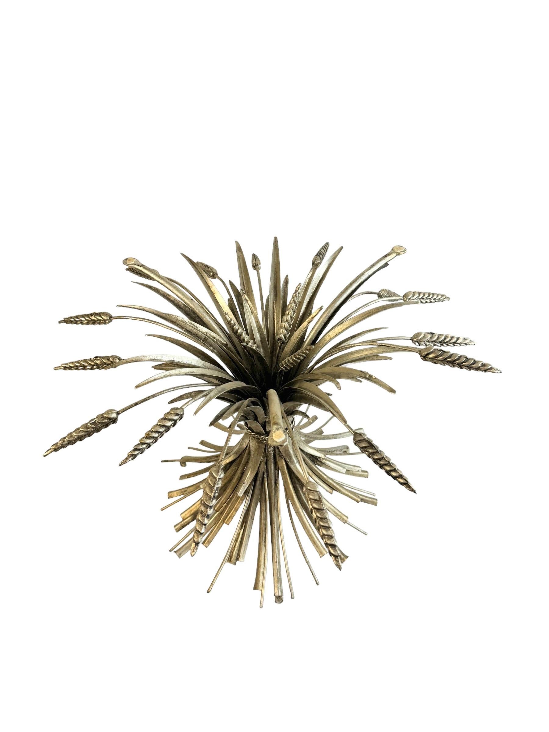 Silvered Sheaf of Wheat Hollywood Regency Coco Chanel Table Base by Koegl, 1960s, Germany