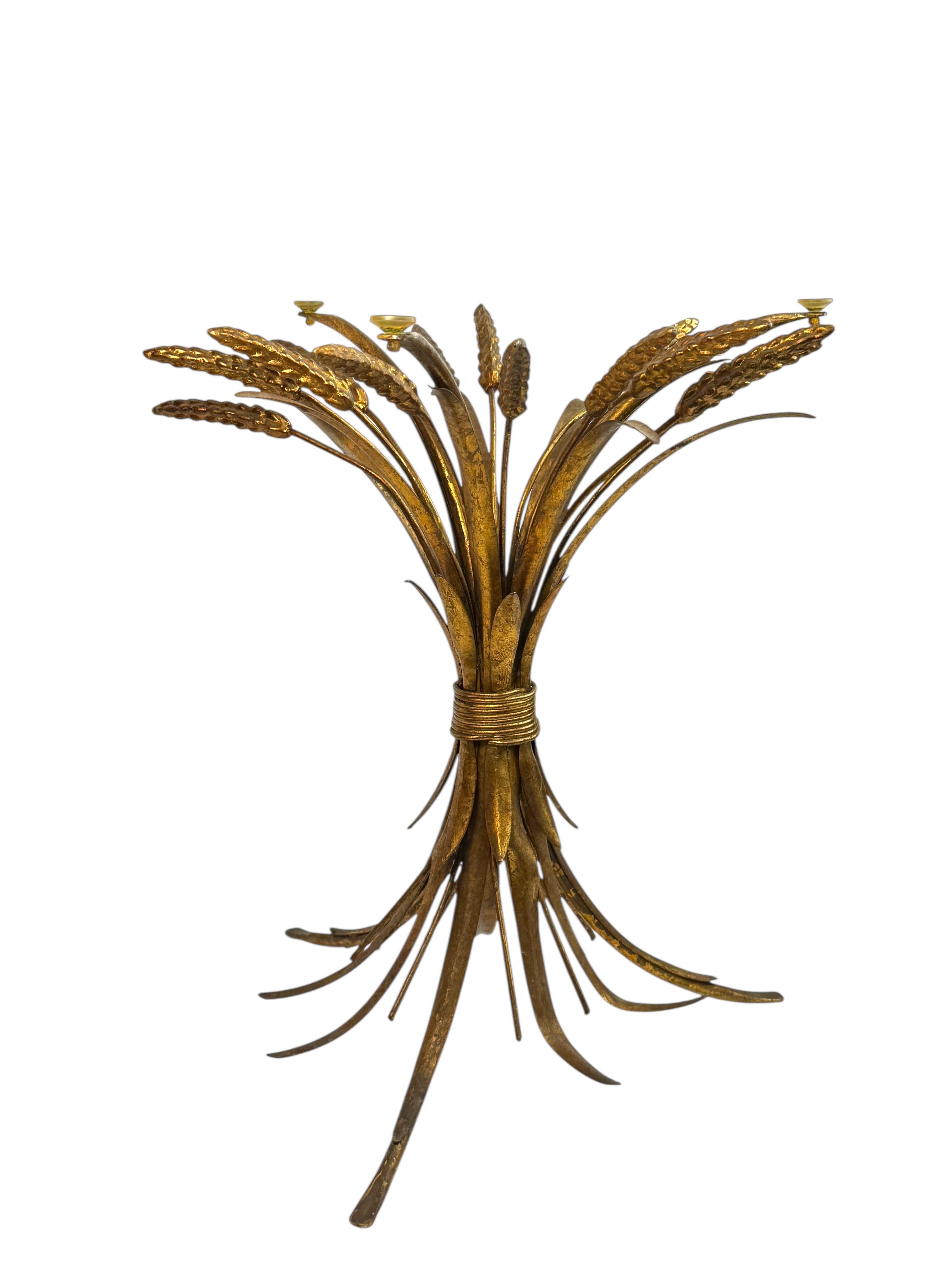 Silvered Sheaf of Wheat Hollywood Regency Coco Chanel Table Base by Koegl, 1960s, Germany For Sale