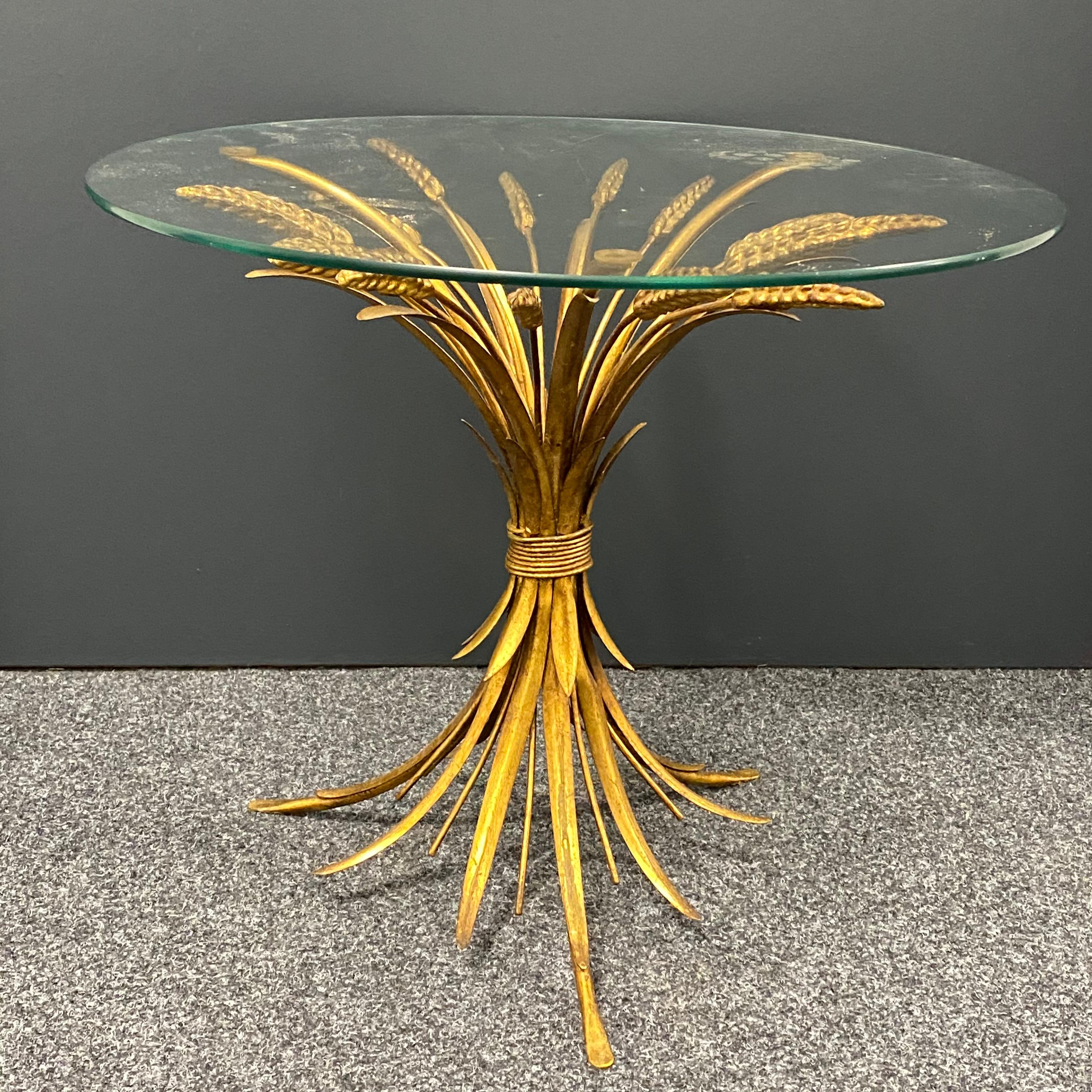 Sheaf of Wheat Hollywood Regency Gilt Table by Koegl, 1960s, Germany In Good Condition In Nuernberg, DE
