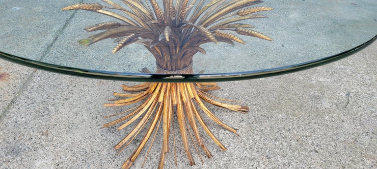 Sheaf of Wheat Oval Coffee Table In Good Condition For Sale In Fulton, CA