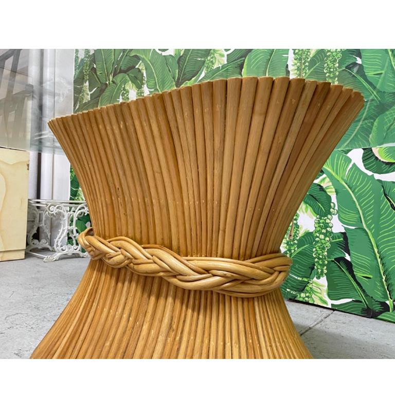 Rattan Sheaf of Wheat Oval Dining Table in the Manner of McGuire