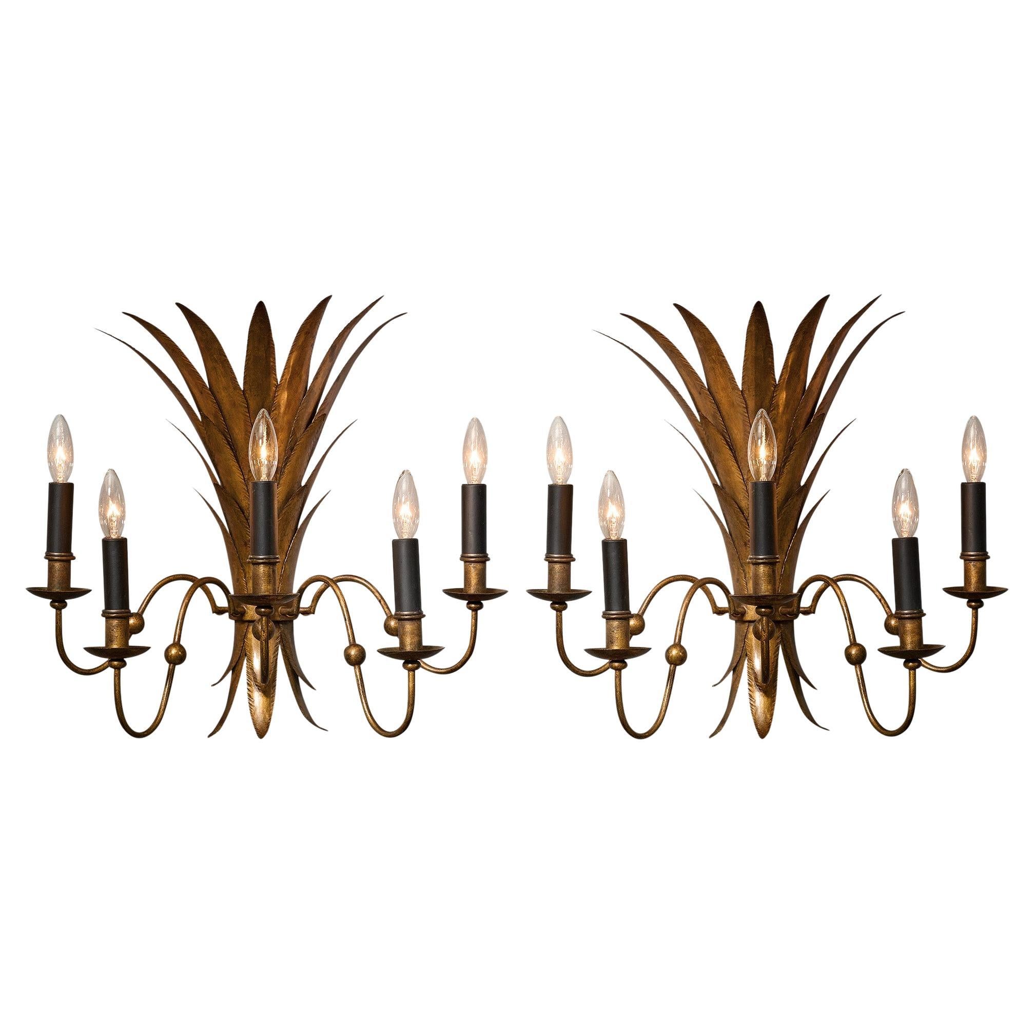 Sheaf of Wheat Sconces For Sale