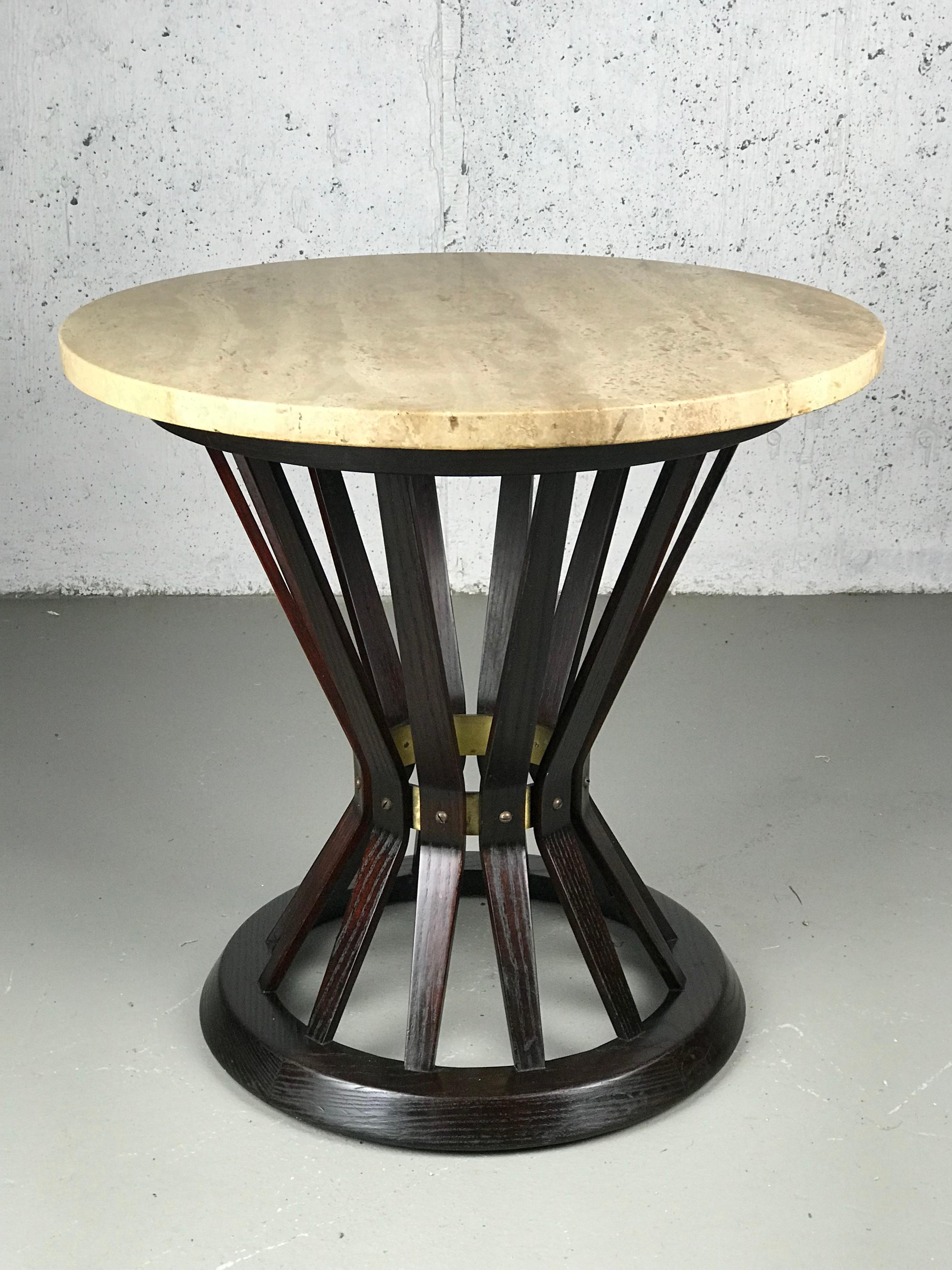 Sheaf of Wheat Side Table by Edward Wormley for Dunbar Travertine Marble Top 4