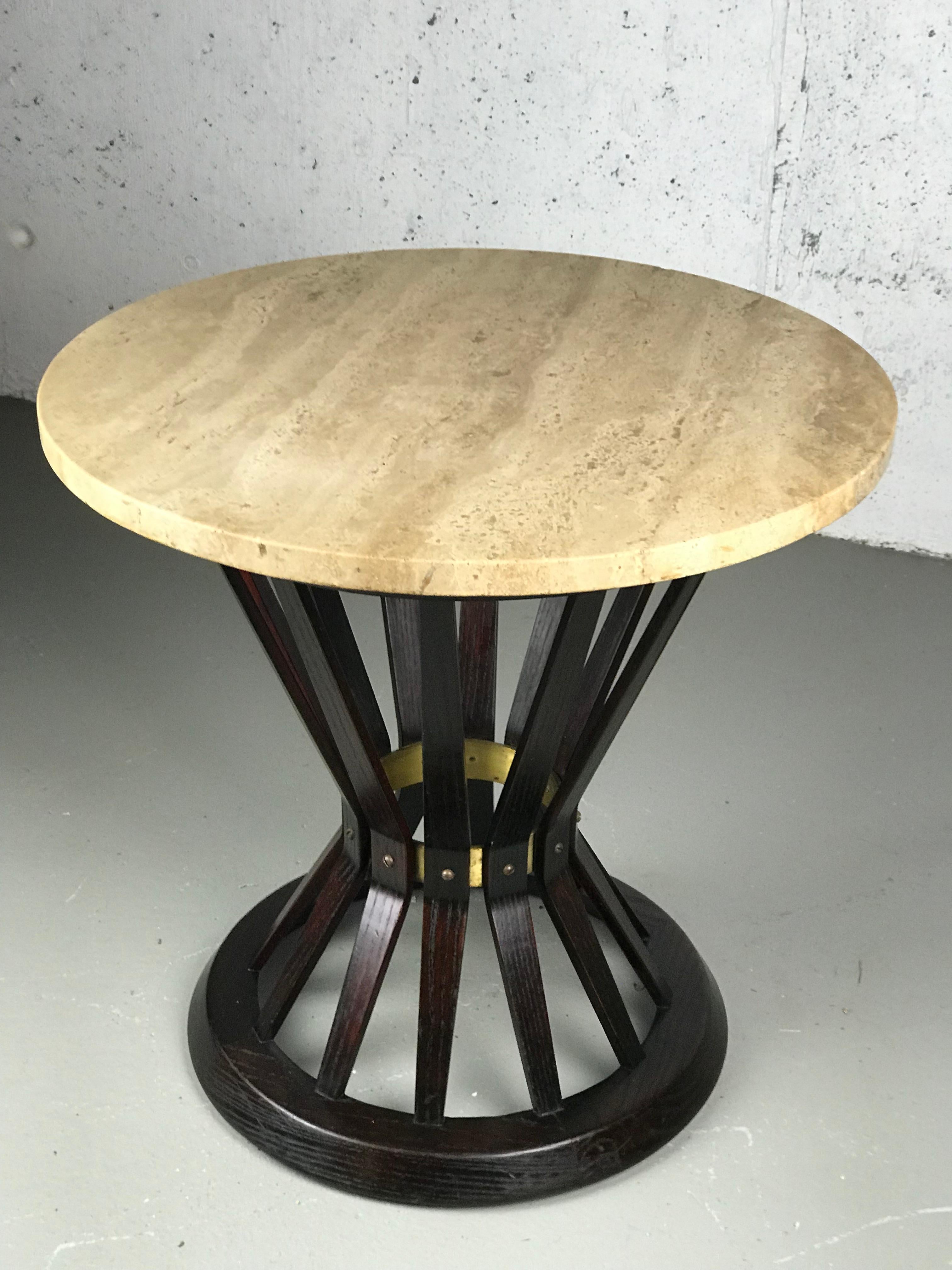 Sheaf of Wheat Side Table by Edward Wormley for Dunbar Travertine Marble Top 5