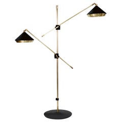 Shear Floor Light, Brass, Black by Bert Frank