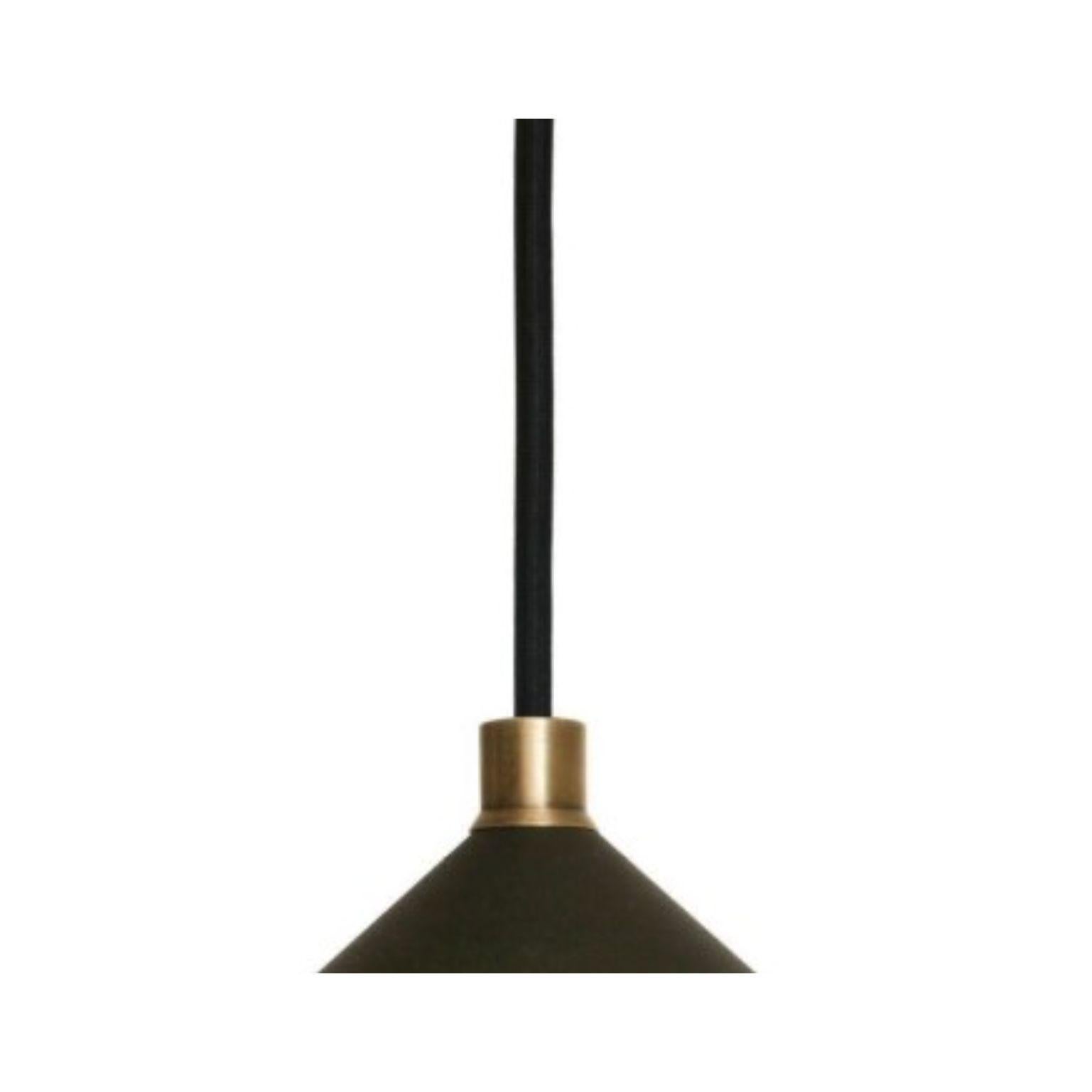 Shear Pendant Light, Brass, Black by Bert Frank In New Condition In Geneve, CH