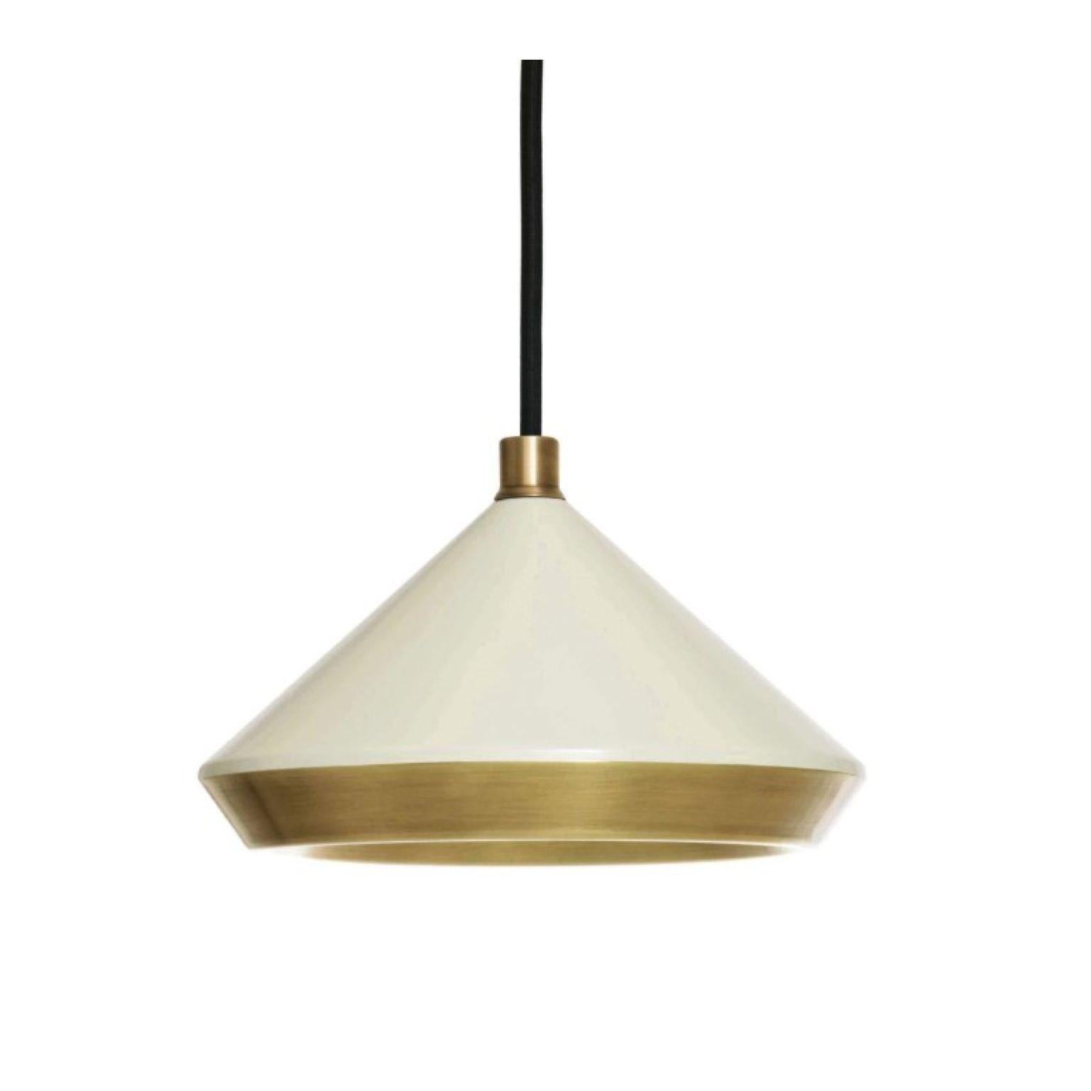 Shear Pendant Light - Brass - White by Bert Frank In New Condition In Geneve, CH