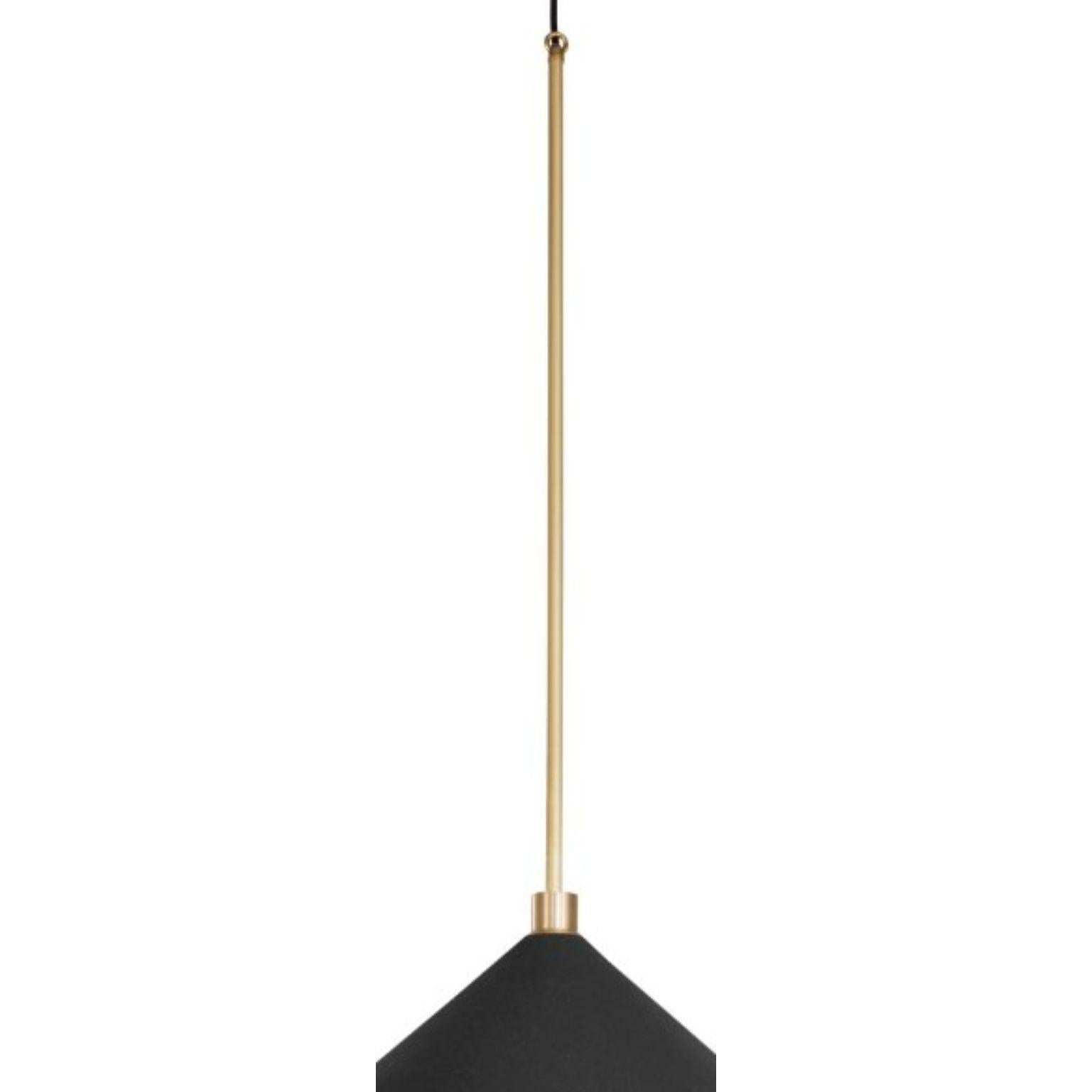 Modern Shear Pendant Light XL, Brass, Black by Bert Frank For Sale