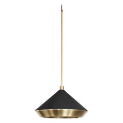 Shear Pendant Light XL, Brass, Black by Bert Frank