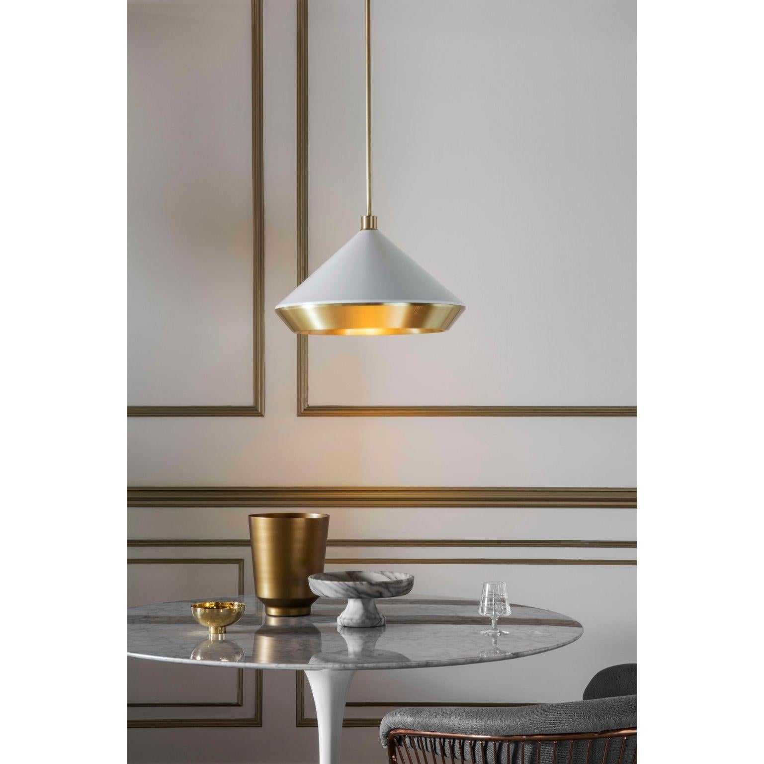 Shear Pendant Light XL, Brass, White by Bert Frank In New Condition For Sale In Geneve, CH