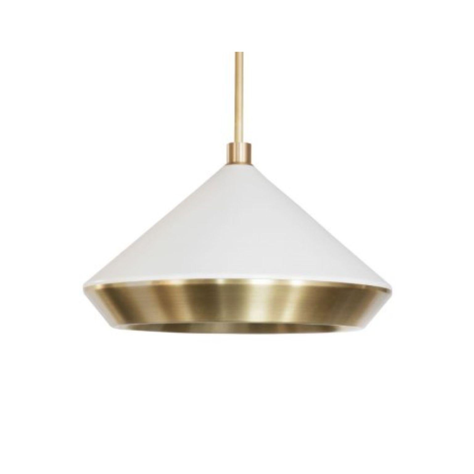 XXI secolo e contemporaneo Lampada a sospensione Shear XL, ottone, bianco di Bert Frank in vendita