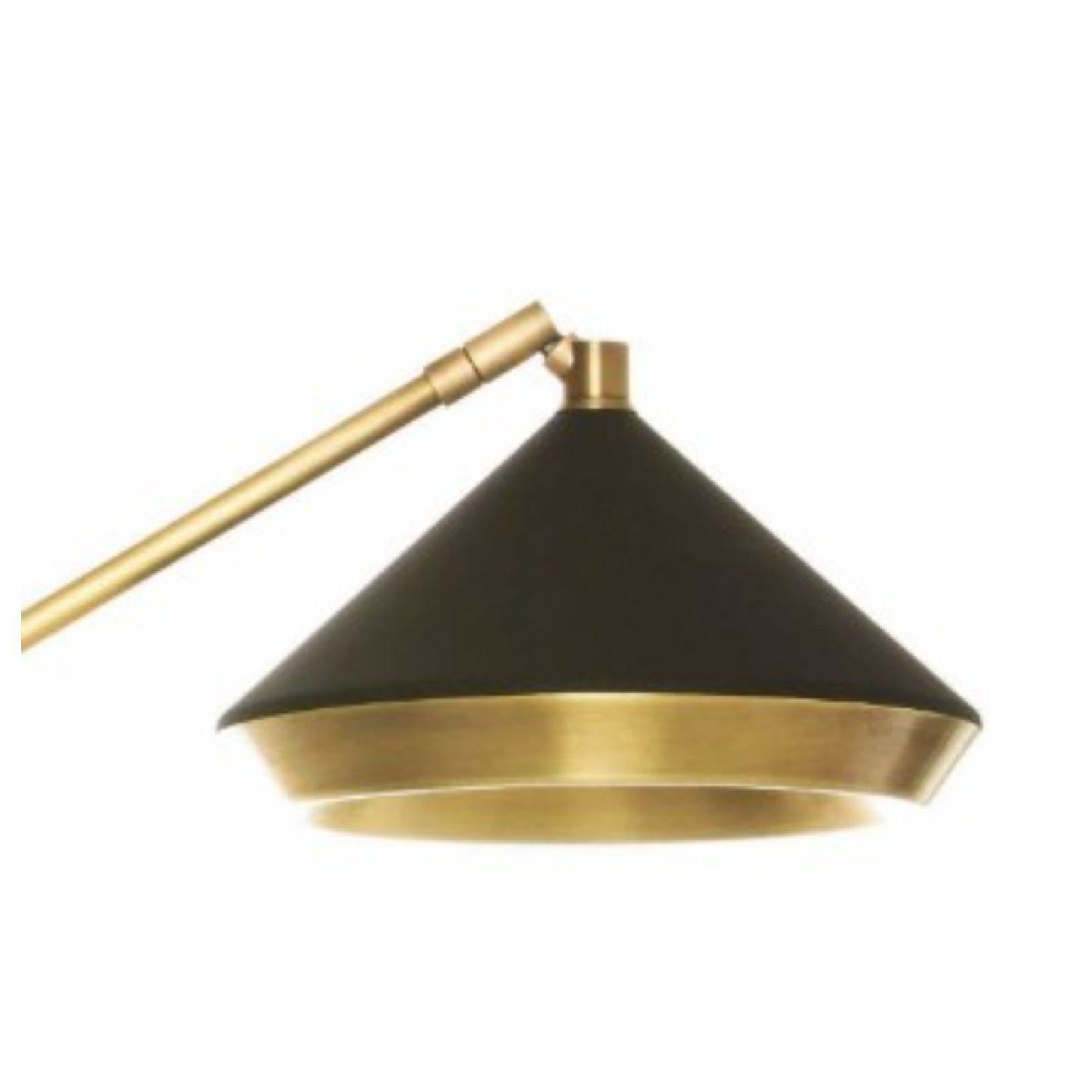 Shear Table Light, Brass, Black by Bert Frank In New Condition In Geneve, CH