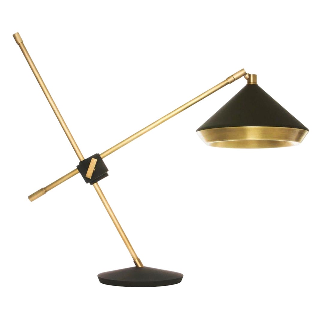 Lampada da tavolo Shear, ottone, nero di Bert Frank