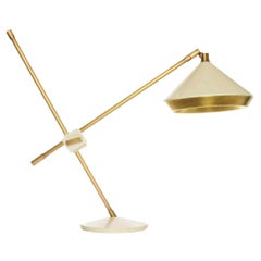 Shear Table Light, Brass, White by Bert Frank