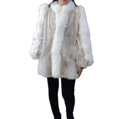 Used Sheared Beaver Fur Coat with Fur Trim (Size 8-M)