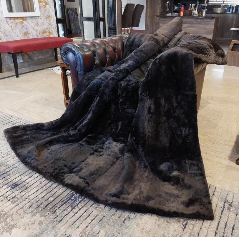 Américain Couverture King Size en castor tondu en vente