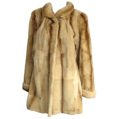 Sheared Fur Mink Vintage Short Jacket Coat "shearling look"