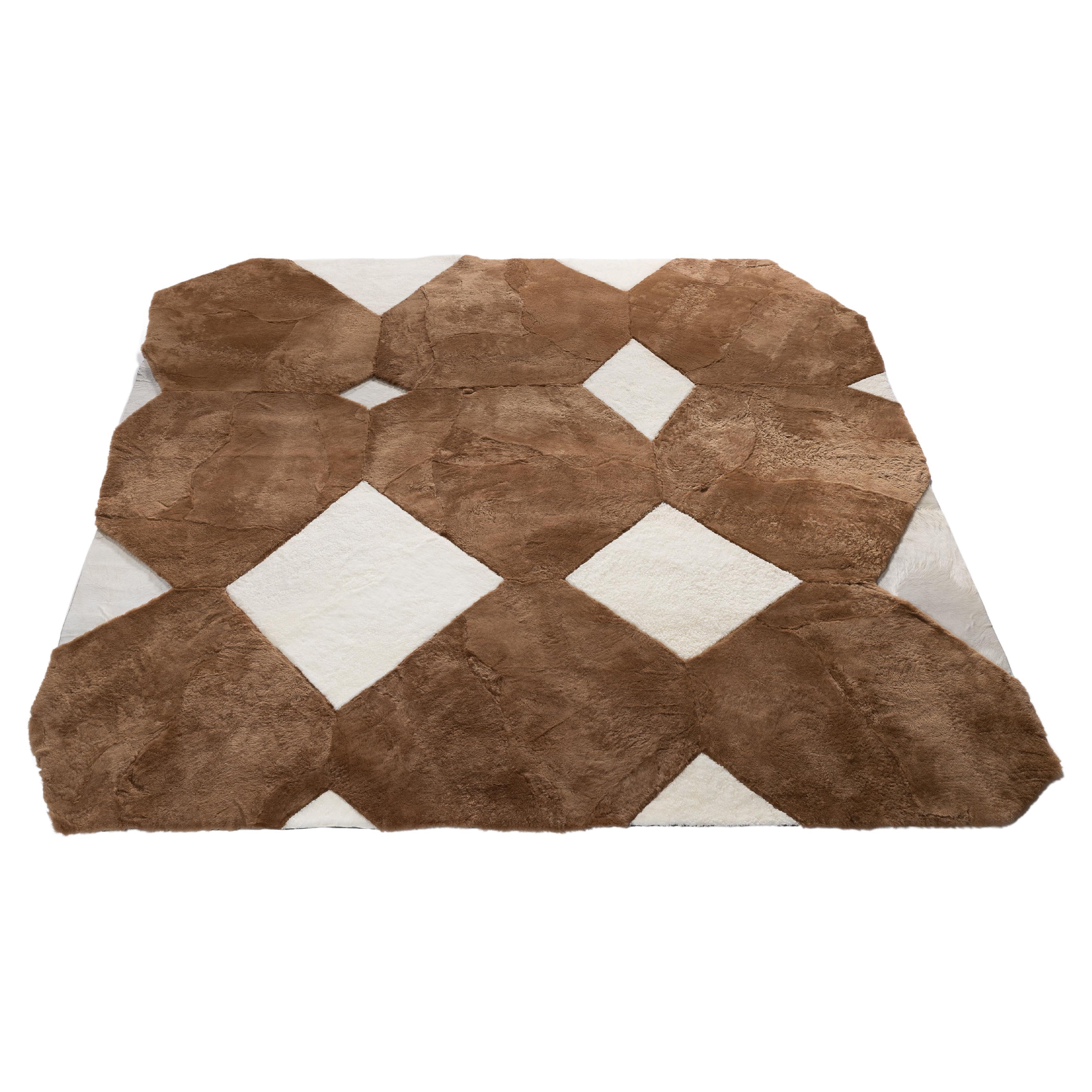 Shearling and Coyote Fur Rug For Sale at 1stDibs