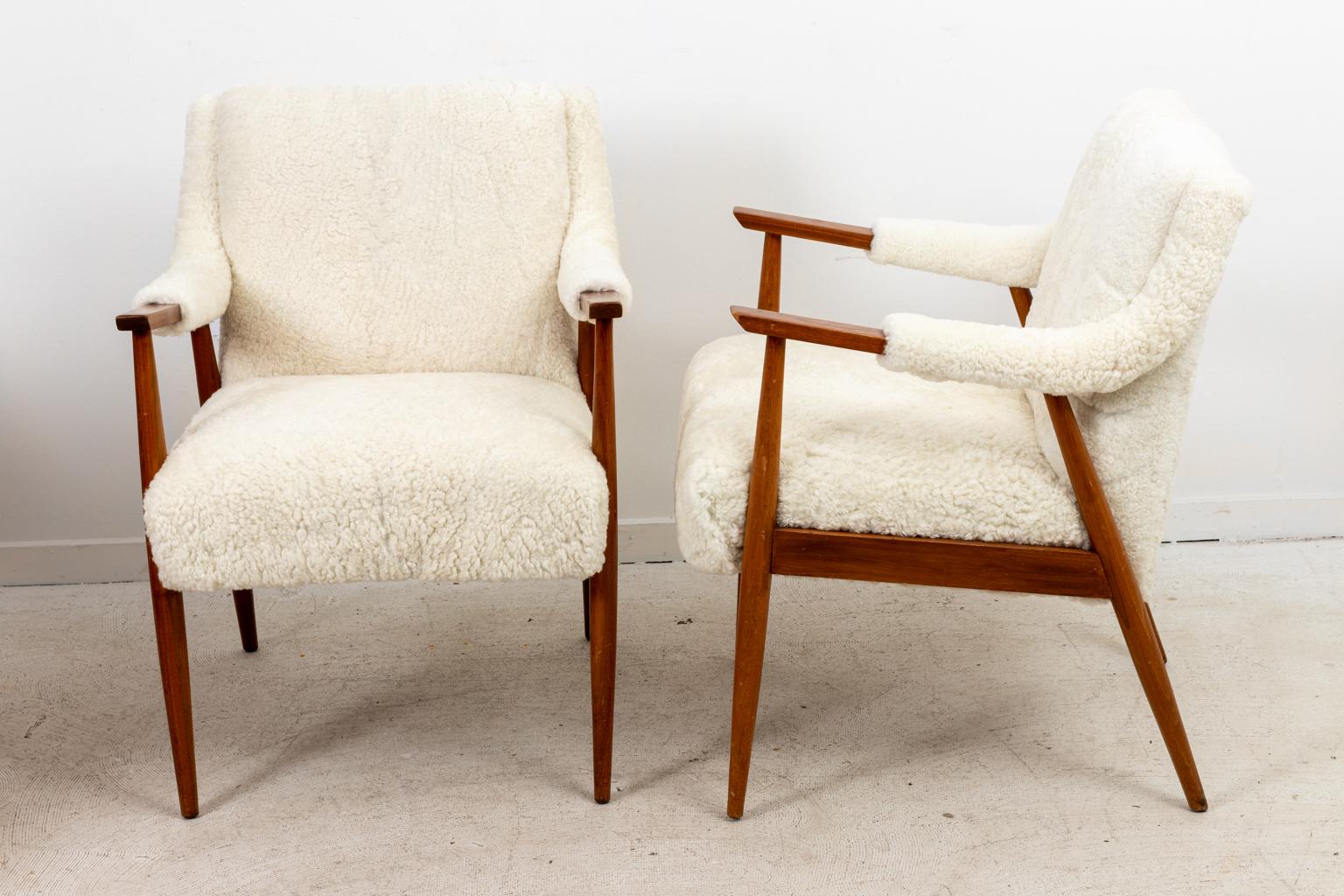 Shearling Danish Modern Chairs  1