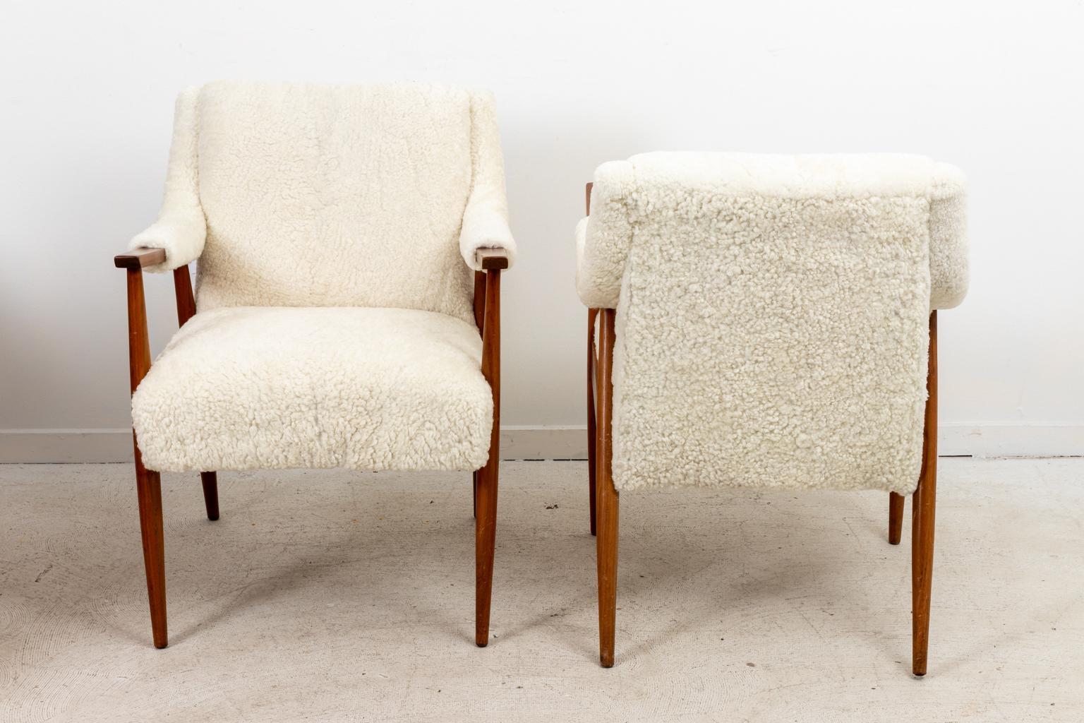 Shearling Danish Modern Chairs  2