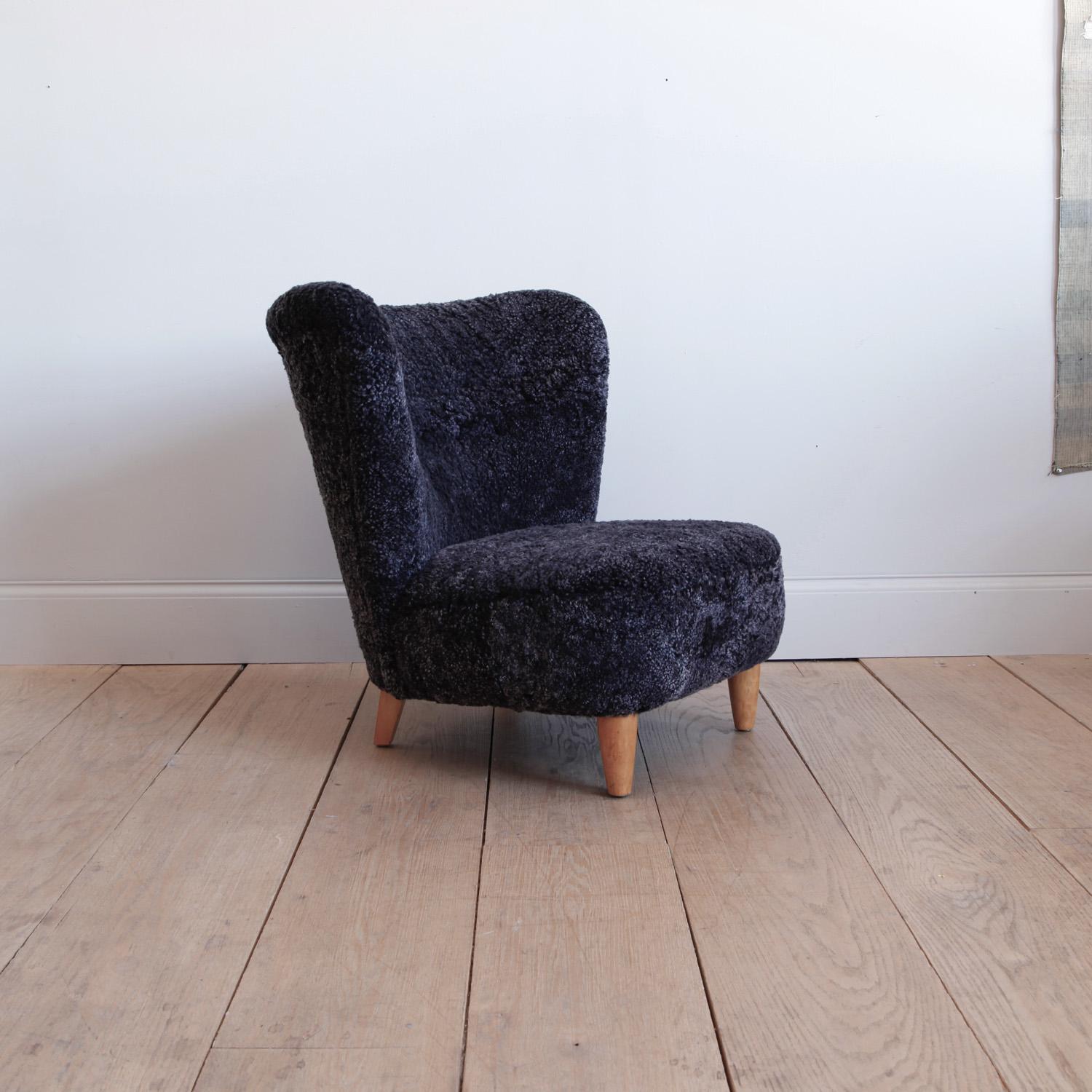 Swedish Shearling Lounge Chair by Gösta Jonsson