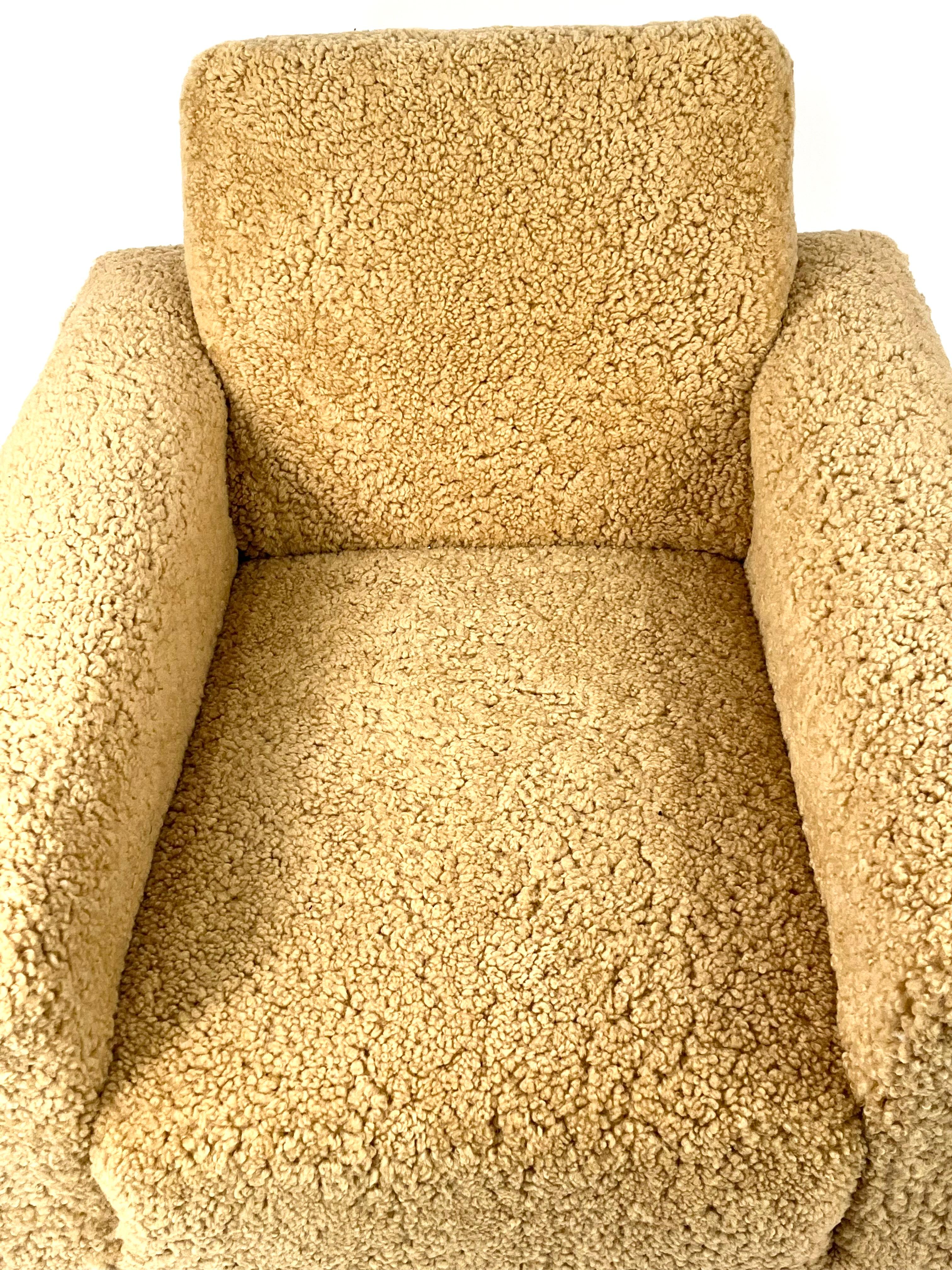 Shearling lounge chair, Sweden. For Sale 1