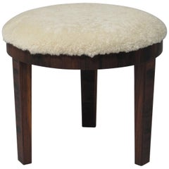 Shearling Rosewood Ottoman