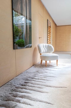White and Beige Shearling Rug - ICICLE - Handmade in France