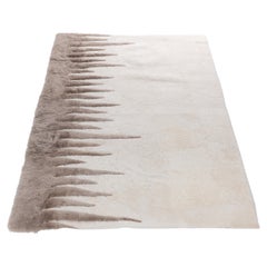 White and Beige Shearling Rug - ICICLE - Handmade in France